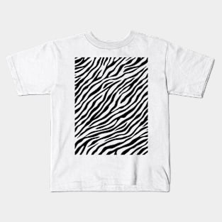 Savage Black and White Tiger Pattern Animal Print Wild Safari Kids T-Shirt